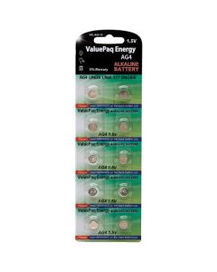 Dantona VAL-AG4-10 ValuePaq Energy AG4 Alkaline Button Cell Batteries, 10 Pack